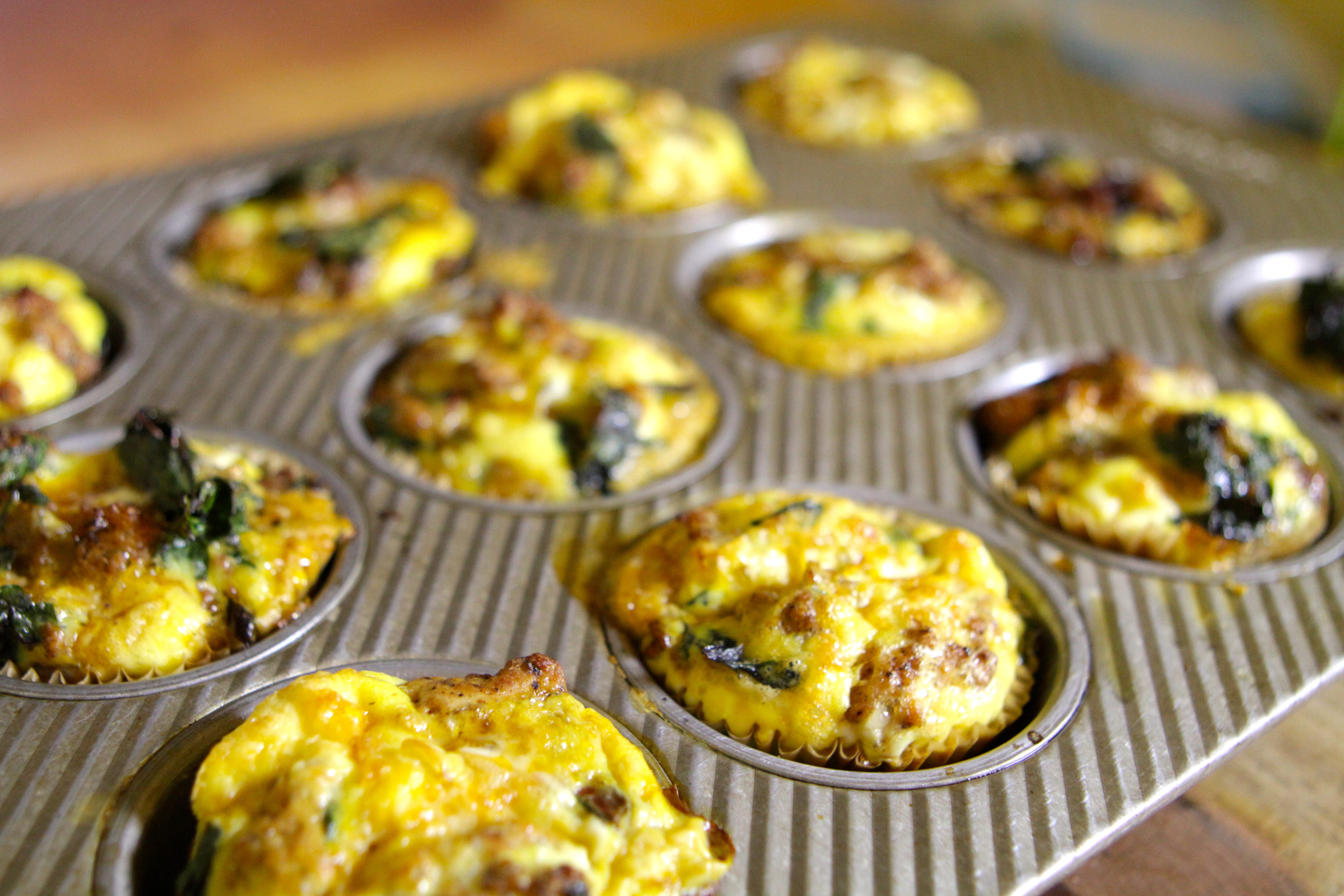 Caramelized Onion, Turkey, and Kale Egg Muffins | Ali Miller RD
