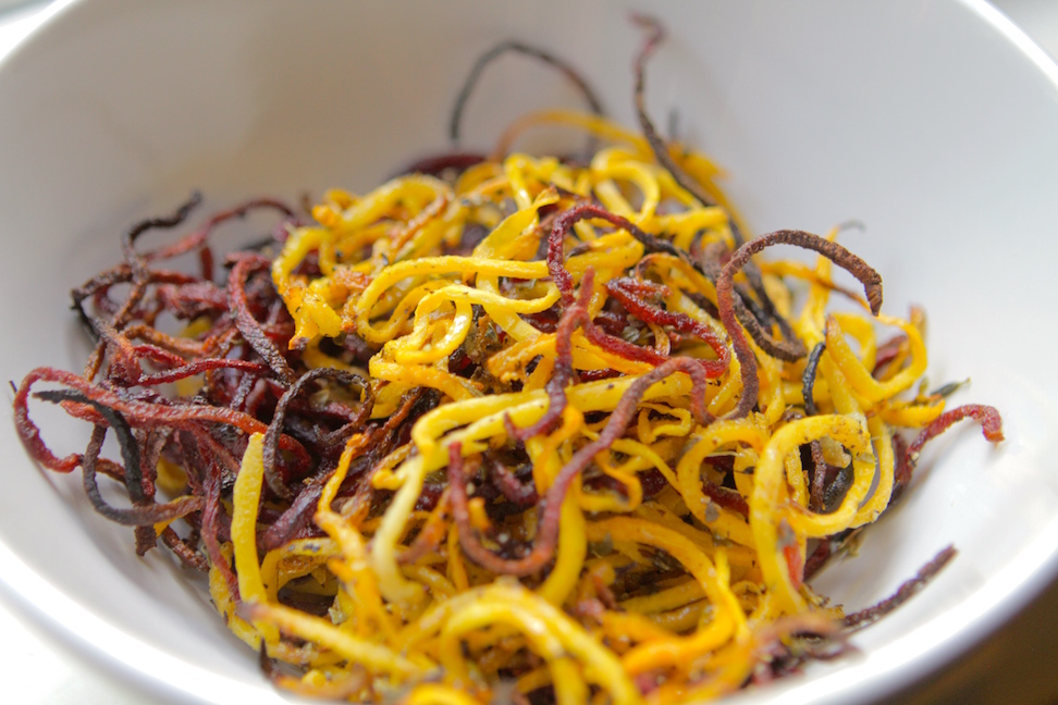 Sweet Potato, Jicama and Beet Shoestring Fries Ali Miller RD